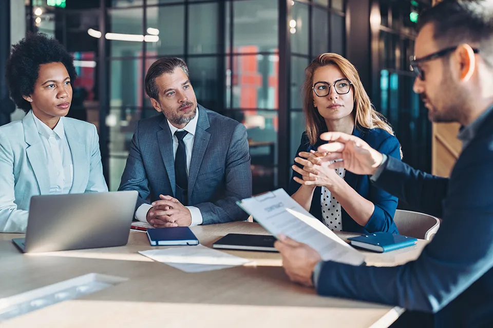 Team in a business meeting